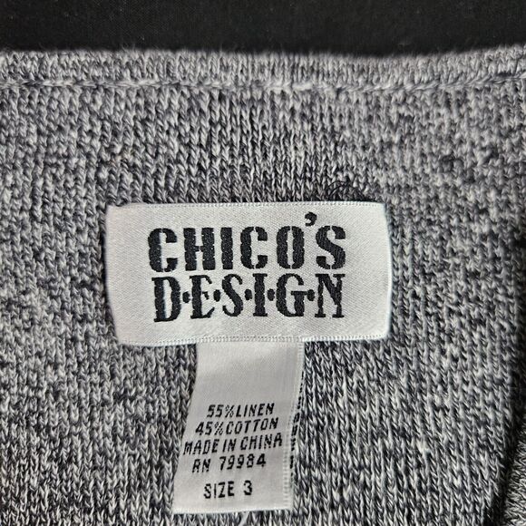 Chicos Design Womens Tank Top Grey Size 3 Linen Blend Pullover Sleeveless - Picture 6 of 12